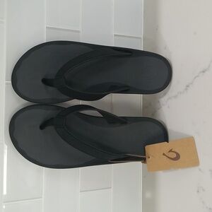 NWT Mens OluKai Size 12 Koko'o Black Flip-Flop